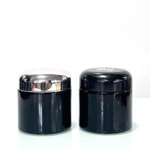 Hot Sale 50 100 150 200 250 300 400 500 1000 ml Wide Mouth Violet Black Glass Jar With Silver Lid - Product Image 5