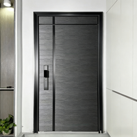 Porte extérieure moderne de villa, double pivot, en acier inoxydable, anti-vol, insonorisée, de luxe, avec serrure intelligente