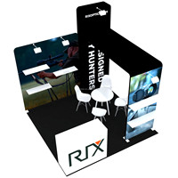 Stand d'exposition modulaire personnalisé 10x10 pour salon professionnel, présentoir portable, comptoir d'accueil, étagères pour produits, assemblage rapide