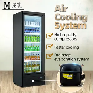 Muxue refrigerador de bebidas vertical, porta de vidro único, para bebidas, refrigerador comercial, usado na loja de superfícies