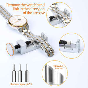Kit d'outils de réparation de montres DIY OEM 149 pièces avec étui zippé, tournevis et kit de retrait de bracelet pour l'entretien domestique et de bijoux - Product Image 5