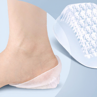 Semelles intérieures en gel de silicone souple pour le soulagement des douleurs du talon, coussinets de soin des pieds, demi-semelles rehaussantes en gel pour les pieds