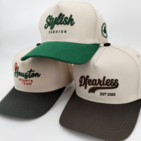 Gorras de Béisbol Personalizadas al por Mayor, de 5 Paneles, Bicolor, de Algodón, Estructuradas, con Logotipo Bordado
