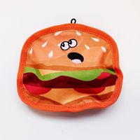 Jouet pour chien en PVC durable, à mâcher, couineur, écologique, avec son, saveur poulet, anti-ennui, en forme de sac de pizza, hamburger et frites