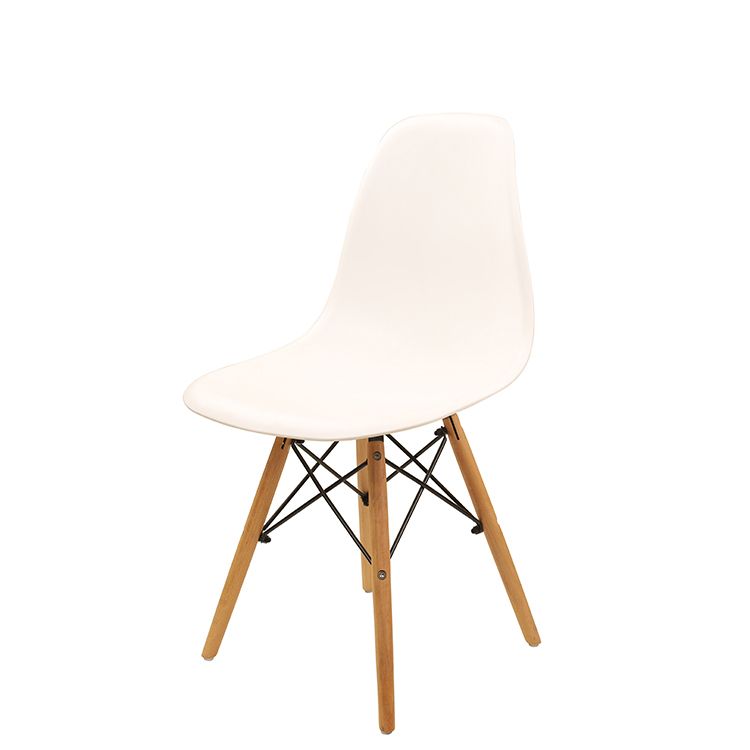 Modern Mid-Century Side Chair Style wooden Legs White Dining Chair Plastic for Sale