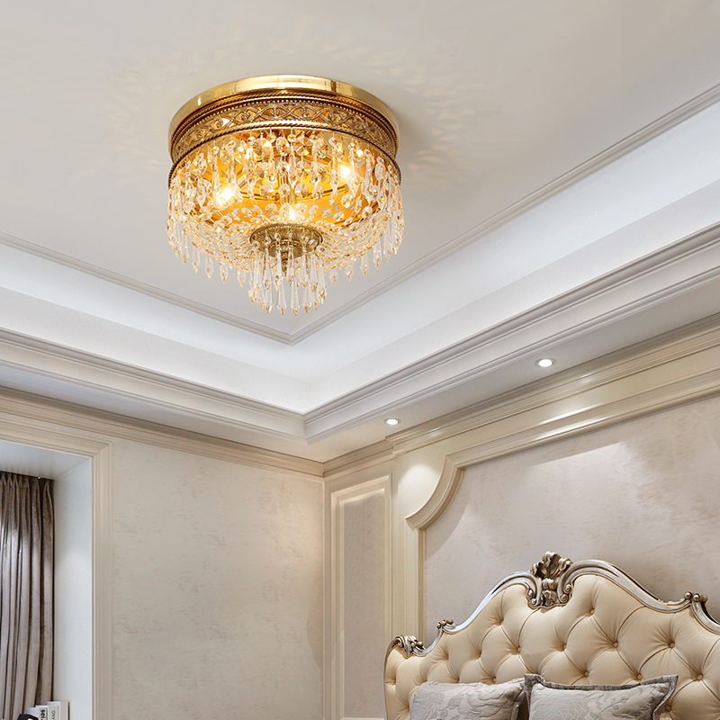 Baroque Luxury Home Living Room Bedroom Corridor E14 Led Pop Ceiling Crystal Lamp Modern Brass Ceiling Light · image 3