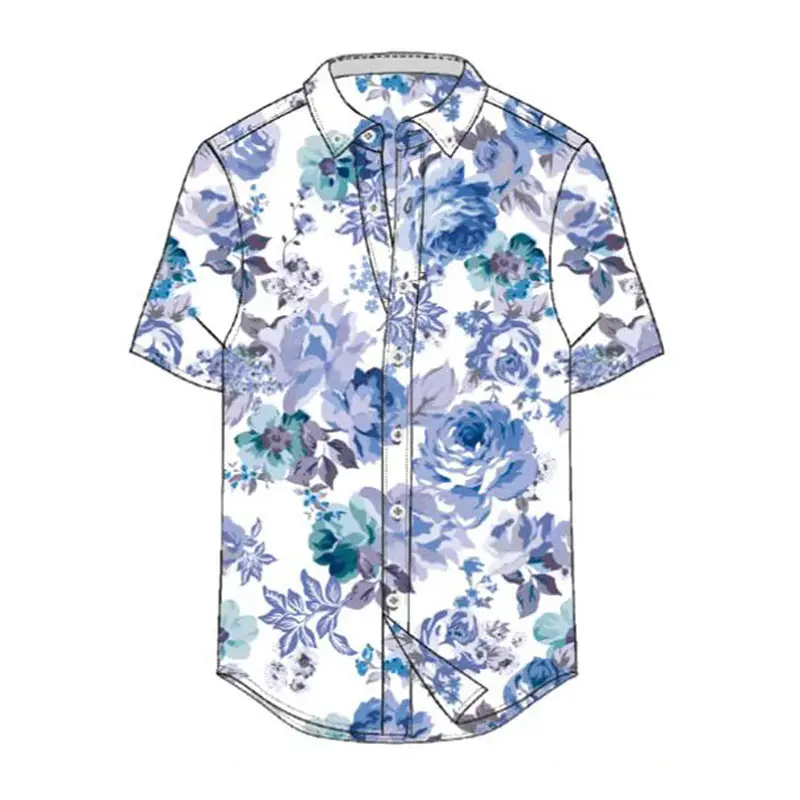 High Quality Wholesale Custom Printed Fishing Shirt Men's Sport Anti-uv Button Down Short Sleeve Sublimation Fishing Shirts