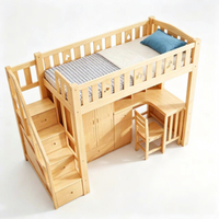 Modernes Umweltfreundliches Beige Vertikales Massivholz-Doppelbett Lederkopfteil 4 Schubladen 2 Nachttische 3-teiliges Schlafzimmer-Set Apartment