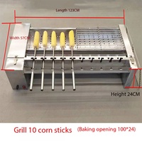 Machine à rôtir le maïs au charbon de bois en acier inoxydable 12V à rotation automatique pour les vendeurs de rue et les stands de snacks en extérieur