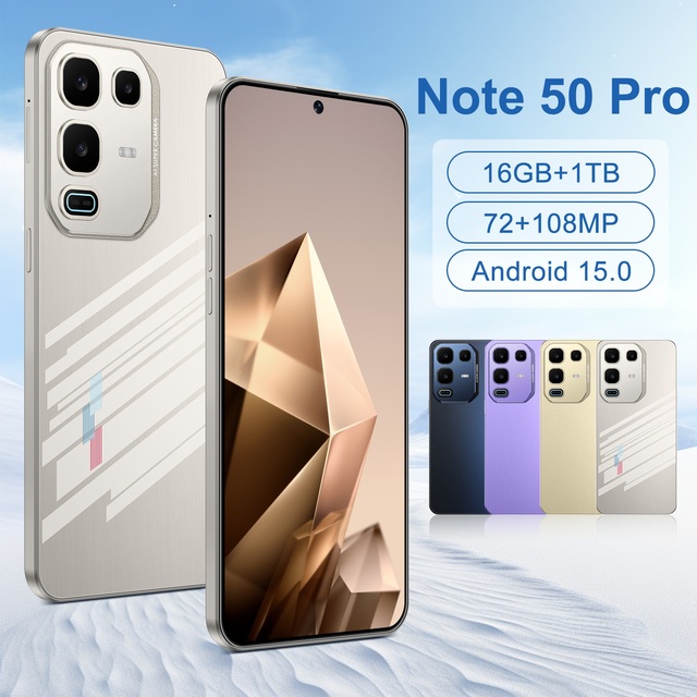 Note 50 Pro 7.3-inch HD Screen 5G Smartphone With 16GB+1TB Storage Deca Core CPU Android 15 System Dual SIM Card Mobile Phone
