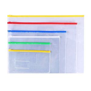 A3 A4 A5 A6 B4 B5 Brief Size Waterdichte Clear Poly Organizer Envelop Plastic Slider Zip-Lock Zakken Pvc Bestand map