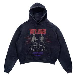 YOUR BRAND <b>Men's</b> <b>Black</b> Hooded Sweatshirt Oversized Fit Cotton French Terry Streetwear Print Design Autumn Wear <b>Men</b> <b>Hoodies</b> - Product Image 5