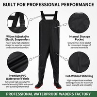 Sous-vêtements de pêche Senshuo Gunmetal, haute densité, imperméables, robustes, avec drainage latéral, résistants et durables pour hommes