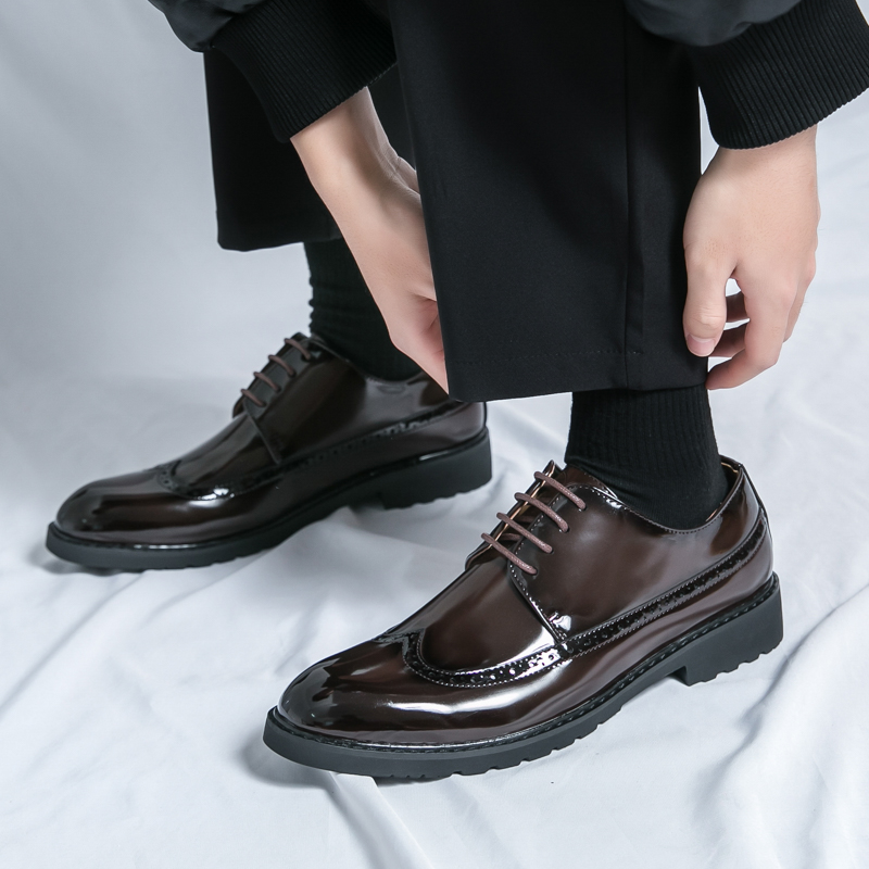 chinese dress ladies Luxury Italian Style Men Thick Bottom Dress Shoes Silver / 9.5