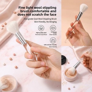 Brocha Ligera para Polvo Suelto de Pelo Animal con Mango de Plástico para Fijar Maquillaje y Difuminar Corrector - Product Image 2