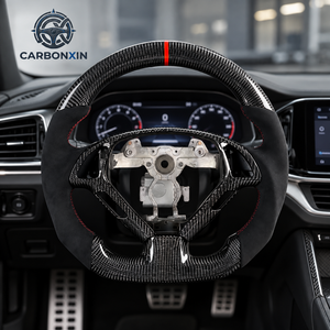 Volante de Coche de Fibra de Carbono Forjado Azul y Cuero Negro Personalizable Directo de Fábrica para Infiniti FX35 G25 G37 Q50 Q60 Q70 350Z - Product Image 4