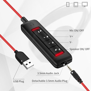 BINNUNE BH01 Auriculares con cable con micrófono con cancelación de ruido, auriculares supraaurales USB/3,5 mm para oficina, centro de llamadas, PC, portátil, juegos - Product Image 3