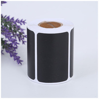 Étiquette personnalisée noire en PET vierge pour emballage de produits, bouteilles, expédition, imperméable, lavable, autocollante brillante en vinyle 4x6 en rouleau