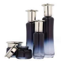 Bouteille de pompe givrée luxueuse personnalisée verre transparent mat cosmétique 20ml 30ml 50ml et pot