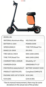 Trottinette électrique pliable XFY à deux <span class=keywords><strong>roues</strong></span> en alliage d'aluminium 350W, petite, 8,5 pouces, pour adultes, avec amortissement des pédales, batterie au lithium 36V - Product Image 6
