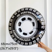 Kit d'arche de ballons de course en latex gris, bleu, noir, rouge, blanc, avec motif roue de course et ballons en aluminium, pour décoration de fête d'anniversaire 'Two Fast'