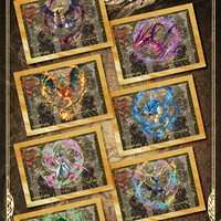 YQ Pokemoned Three Gods Scroll Card Set Origin 6.0 Super Topic Ink Fan Art Foil Packs, Groudon Kyogre Tarjetas Coleccionables Raras TCG
