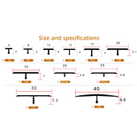 Large 6/8/10/12mm plat T moulage sol Transition diviseur barre métal bandes de jonction pour carrelage vinyle sol seuil bande bord garniture