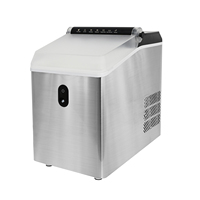 Machine à glaçons domestique en acier inoxydable 20 kg/24h, nettoyage automatique à une touche, filtre à eau numérique, arrêt automatique, silencieuse, usage commercial