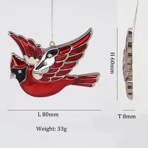 Custom OEM Hanging Christmas Decoration Metal Bird Ornaments For Christmas Tree