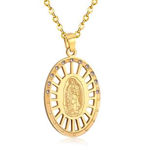 Collar con Colgante de Acero Inoxidable Chapado en Oro Religioso, Nuevo de Ason, para Mujeres y Niñas - Product Image 3