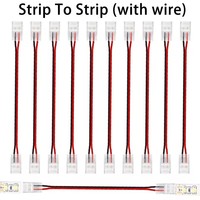 Connecteur de bande LED 2 broches sans soudure, à boucle cristalline, joint central droit, angle droit, sans zone sombre pour bande lumineuse COB basse tension
