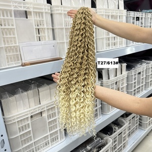 Cabello Sintético al por Mayor Ruso de 24 Pulgadas, Ondulado Profundo, para Trenzas de Ganchillo, Cabello a Granel, Rizado Ariel, Ondas Oceánicas - Product Image 2