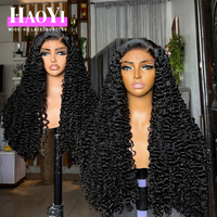 Perruque en cheveux humains bouclés birmans, Lace Front HD 13x4, sans colle, densité 200%, style Water Wave naturel, pré-épilée, vente en gros