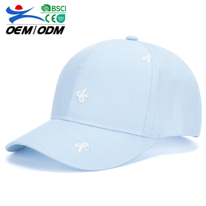 Nueva Gorra de Béisbol de Algodón de 6 Paneles con Bordado Personalizado, Color Azul Cielo, Gorra Deportiva con Lazo para Niños, Protección Solar para Playa y Verano - Product Image 1