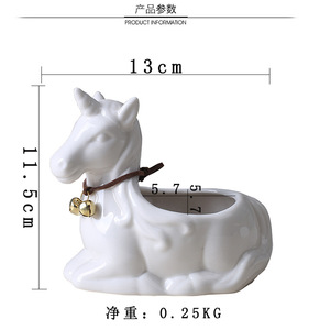 Macetas <span class=keywords><strong>de</strong></span> cerámica para suculentas unicornios, Decoración <span class=keywords><strong>de</strong></span> mesa, <span class=keywords><strong>maceta</strong></span> <span class=keywords><strong>de</strong></span> porcelana blanca, contenedor <span class=keywords><strong>de</strong></span> regalo, venta al por mayor - Product Image 4