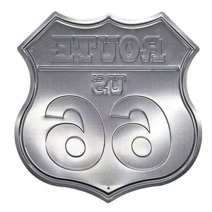 ป้ายโลหะตกแต่งผนังลายเรขาคณิตสไตล์วินเทจย้อนยุค ลายถนนอเมริกัน <span class=keywords><strong>Route</strong></span> <span class=keywords><strong>66</strong></span> - Product Image 5