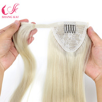Extensions de cheveux chinois Remy double drawn en queue de cheval pour femmes, sans perte ni nœuds, vente en gros