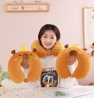 HY198 peluche Capybara eau cochon d'inde jouets en peluche mignon cou oreiller confortable oreiller de voyage