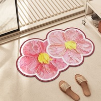 Tapis de bain en forme de fleur JAYA, absorbant l'eau, séchage rapide, antidérapant, tapis de salle de bain doux, tapis de sol pour porte de douche, pour la maison