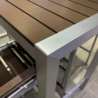 Tabourets de bar d'extérieur en aluminium, ensemble de table de jardin, terrasse, restaurant avec accoudoirs