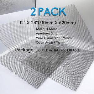 PACK de 2 treillis métallique 304 en acier inoxydable de 12x24 pouces, 4 entièrement soudés et faciles à couper, ce qui rend droit jamais - Product Image 2