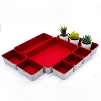 Boîte de rangement modulaire rectangulaire en feutre pour tiroir de bureau, durable et minimaliste, pour chambre, placard et usage domestique