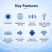 Face Recognition Control Board YNH 536 RK3576 6TOPS MIPI Input WiFi 6 for Smart Identity Terminal Systems