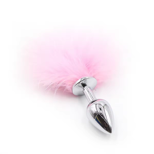 Nouveau Hot <span class=keywords><strong>Metal</strong></span> Butt Plug Plume Lapin Queue Anal Plug Prostate Stimulation Anal Masseur Jouets Érotiques SM Sexe Pour Adulte Couple Sexe - Product Image 4
