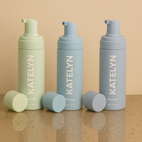 100ml 150ml 200ml PET emballage cosmétique personnalisé nettoyant mousse savon visage mat mousse plastique pompe bouteille conteneur pour le bronzage