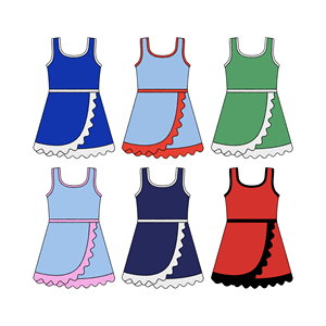 Vestido Deportivo Personalizado para Niñas, Color Sólido, Estilo Princesa, con Borde Festoneado, Shorts con Forro, para Tenis, Yoga, Casual, Estilo A-Line, Vestido para Hermanas - Product Image 5