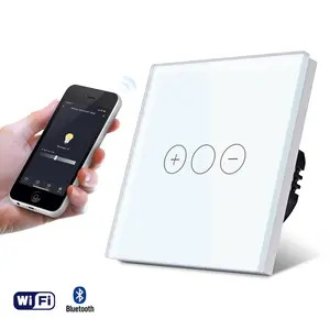 TAWOIA Tuya Smart Square Single Panel Glass Material Wifi Smart Dimmer Light Switch With Neutral Wire