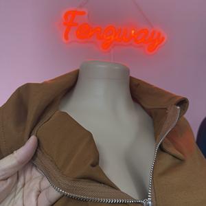 Комплект из 2 предметов в стиле пэчворк 2025 цветов, женский зимний укороченный топ на молнии с длинным рукавом и брюки на завязках, повседневные спортивные костюмы - Product Image 6