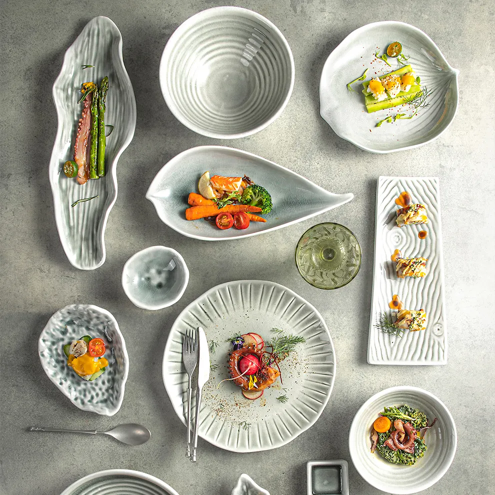 Ресторан отеля поставляет посуду с фабрикой Vajilla Plato, уникальная продолговатая тарелка для суши, керамическая миска, фарфоровая посуда, набор посуды