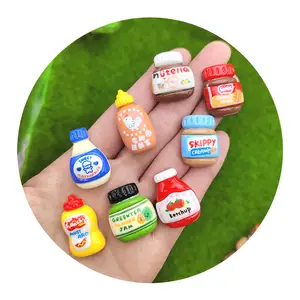 New Creative Artificial Salad Bottle Jam Jar Flatback Resin Cabochon Embellishments DIY Scrapbook Craft Phone Shell Decoration